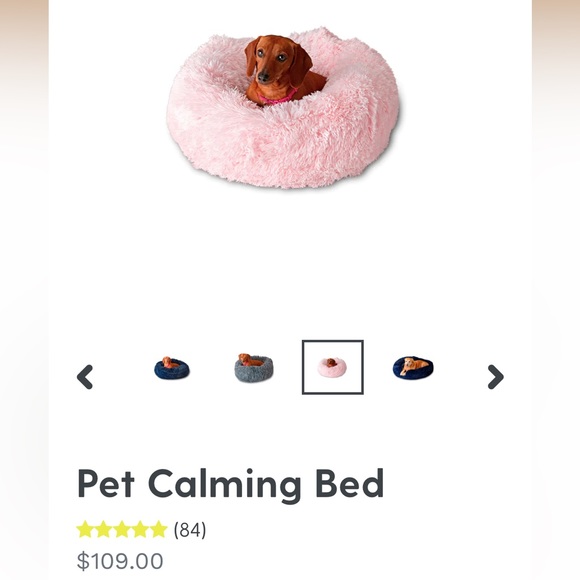 Pupnaps Luxe Calming Bed Small Pink Anti Anxiety Dog Cat Pet Deluxe Donut Fluffy - Picture 6 of 13